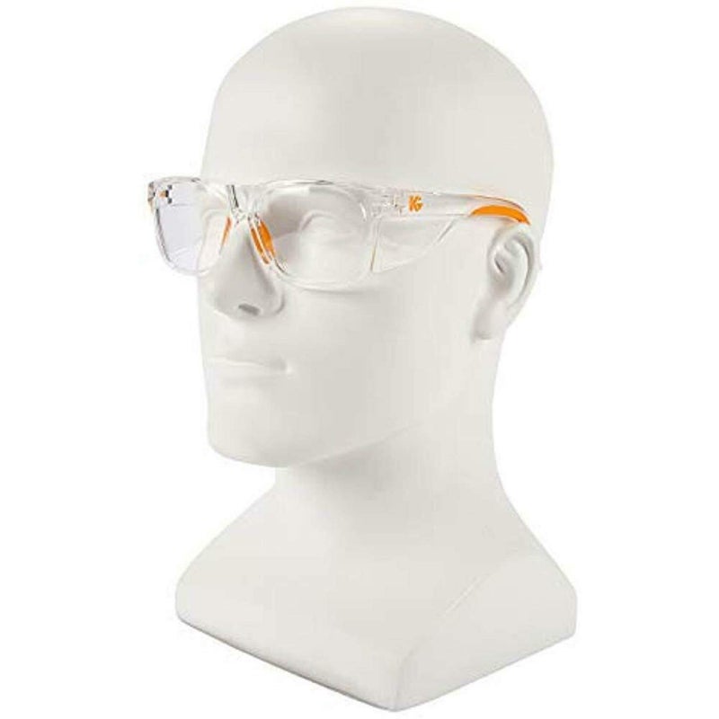 KleenGuardâ„¢ V30 Maverick Eye Protection (49301), with KleenVisionâ„¢ Anti-Fog Coating, Clear Lenses Lenses, Clear Frame with Orange Tips (Qty 1) - Image 3